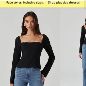 ASTR the Label- Peekaboo Black and White Top